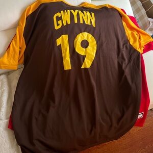 Tony Gwynn Brown and gold 5x jersey